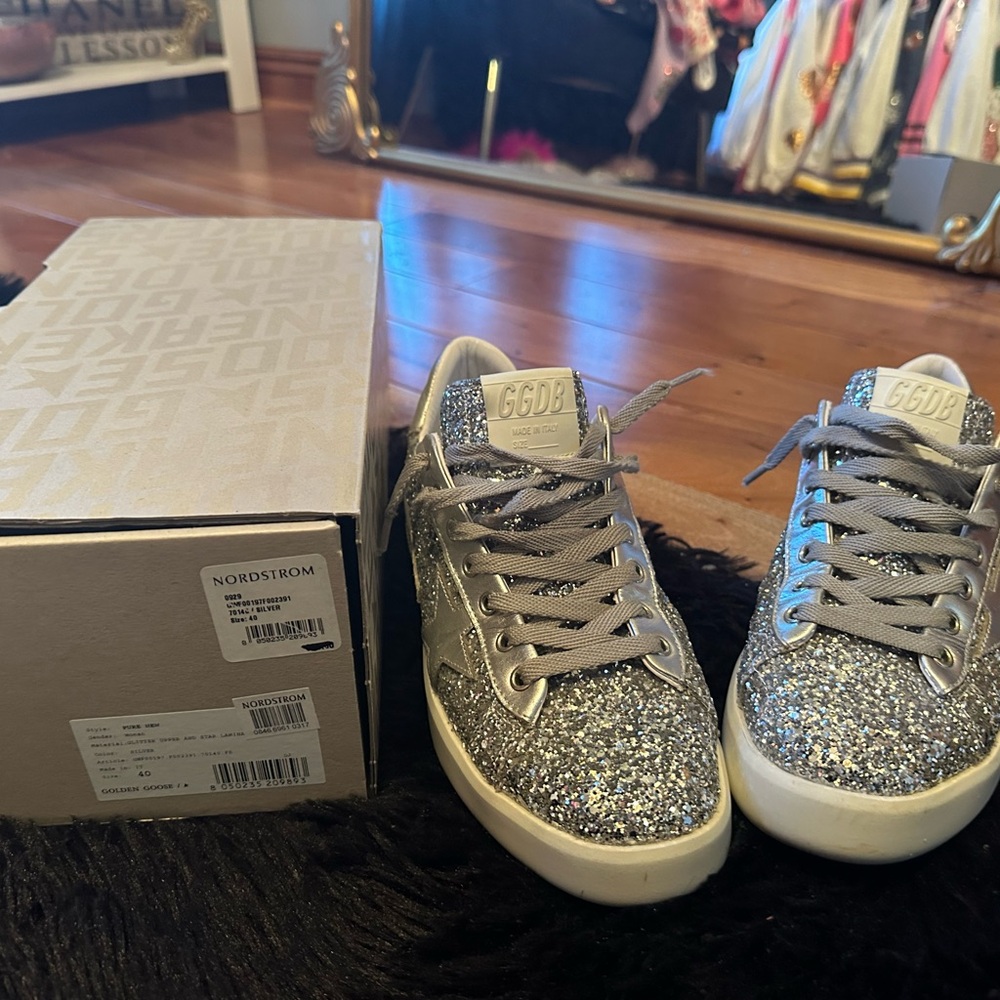 Golden Goose women’s  Glitter Sneakers - Silver